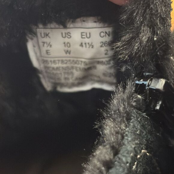 Clarks Black White Stitching Faux Fur inside Roseville Aster Ankle Boot Size 10 - Picture 5 of 8